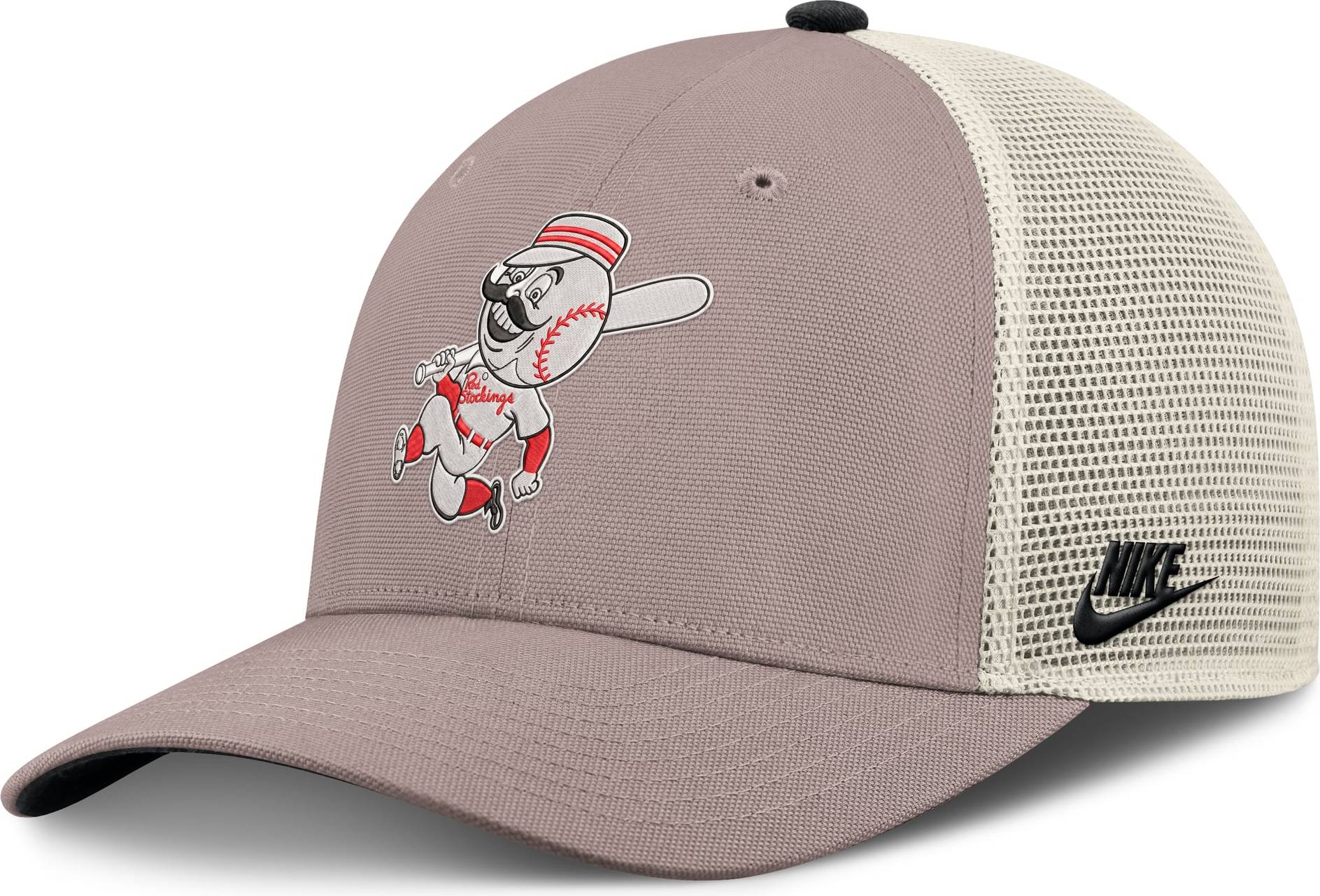 Nike Khaki Cincinnati Reds Rise Adjustable Trucker Hat