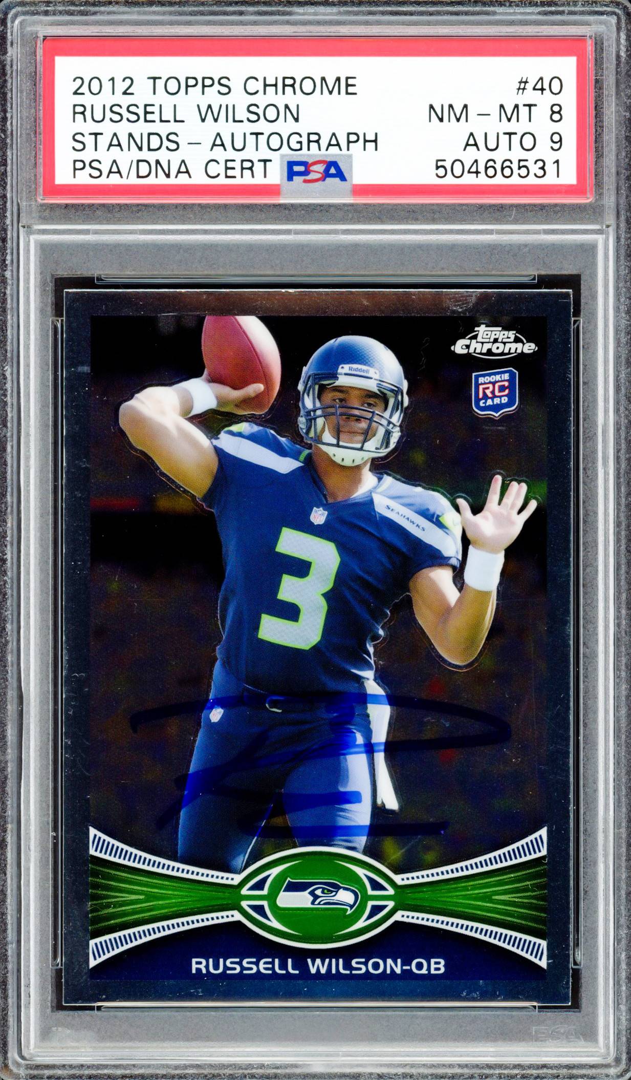 Topps chrome 2012 Topps Chrome Russell Wilson #40 Autographed Rookie Card