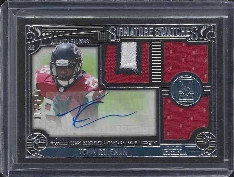 Coleman 3 Tevin Coleman 2015 Topps Museum Rookie Triple 3 Color Patch Auto