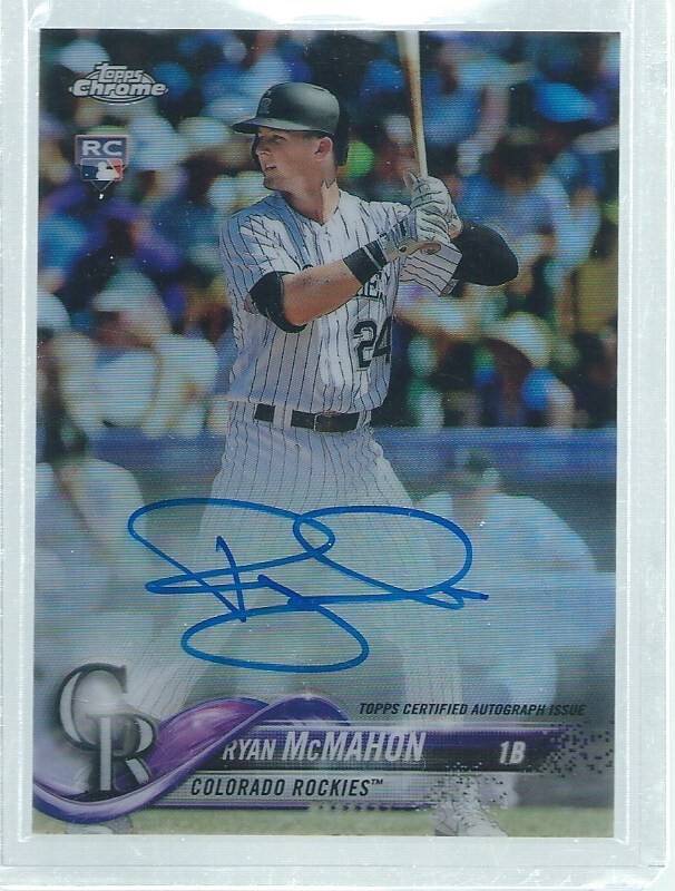 Topps chrome Ryan Mcmahon 2018 Topps Chrome On Card Auto Refractor Rookie Rc