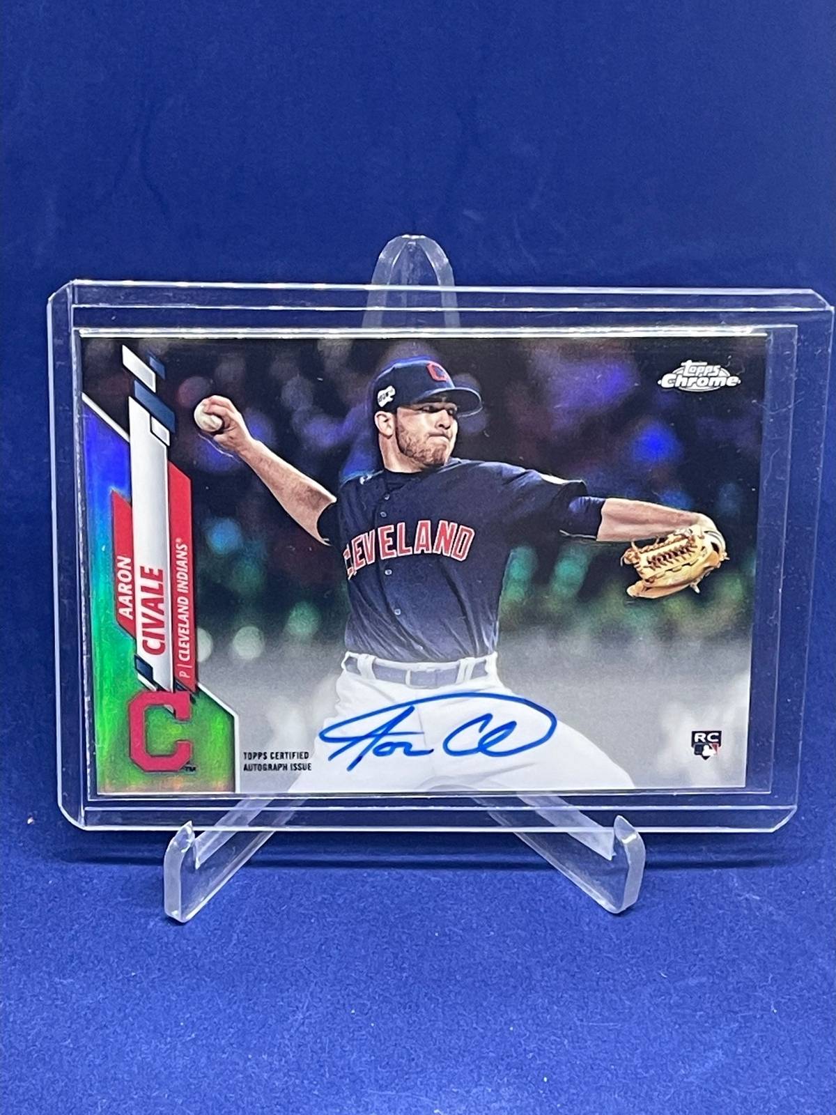 Topps chrome Aaron Civale 2020 Topps Chrome Refractor On Card Auto Rookie Rc