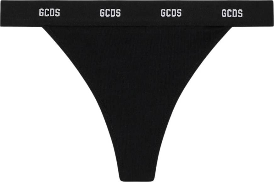 GCDS Essentials Bomuld Thong Undertøj - Sort