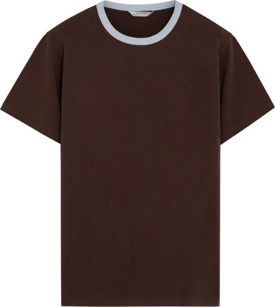 Scalpers Contrast Rib Tee - Braun