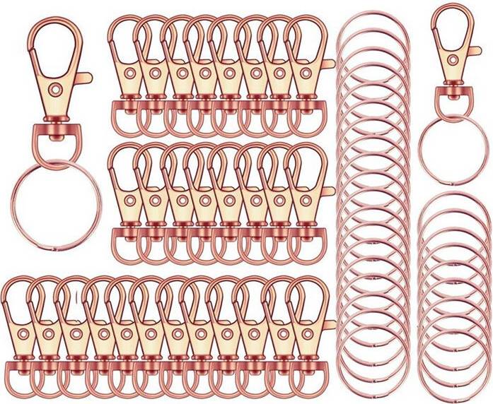 Tlily Keyring Hook Clip DIY Keychain Split Rings Stainless Steel Rings