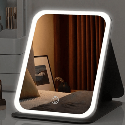 Shein Foldable LED Makeup Mirror With Adjustable Brightness Lighted Compact - Lighted Compact