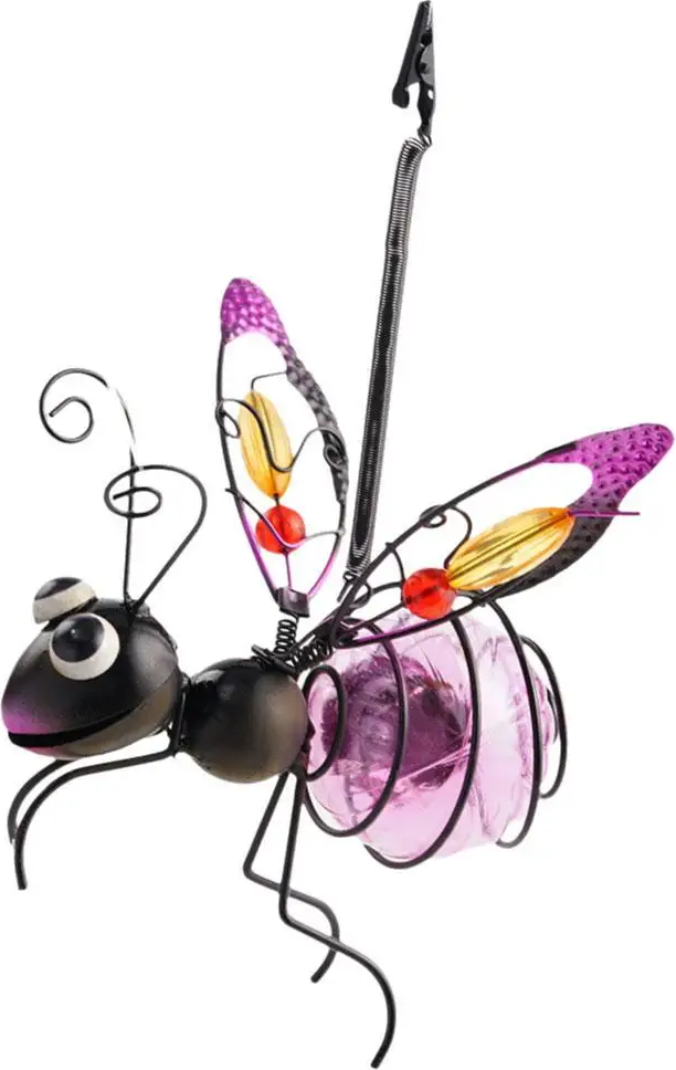 KITPIPI Solar Iron Insect Statue With LED Fairy Light
