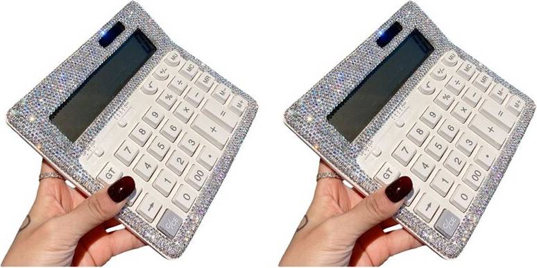 Tlily Rhinestone Crystal Shiny Calculator