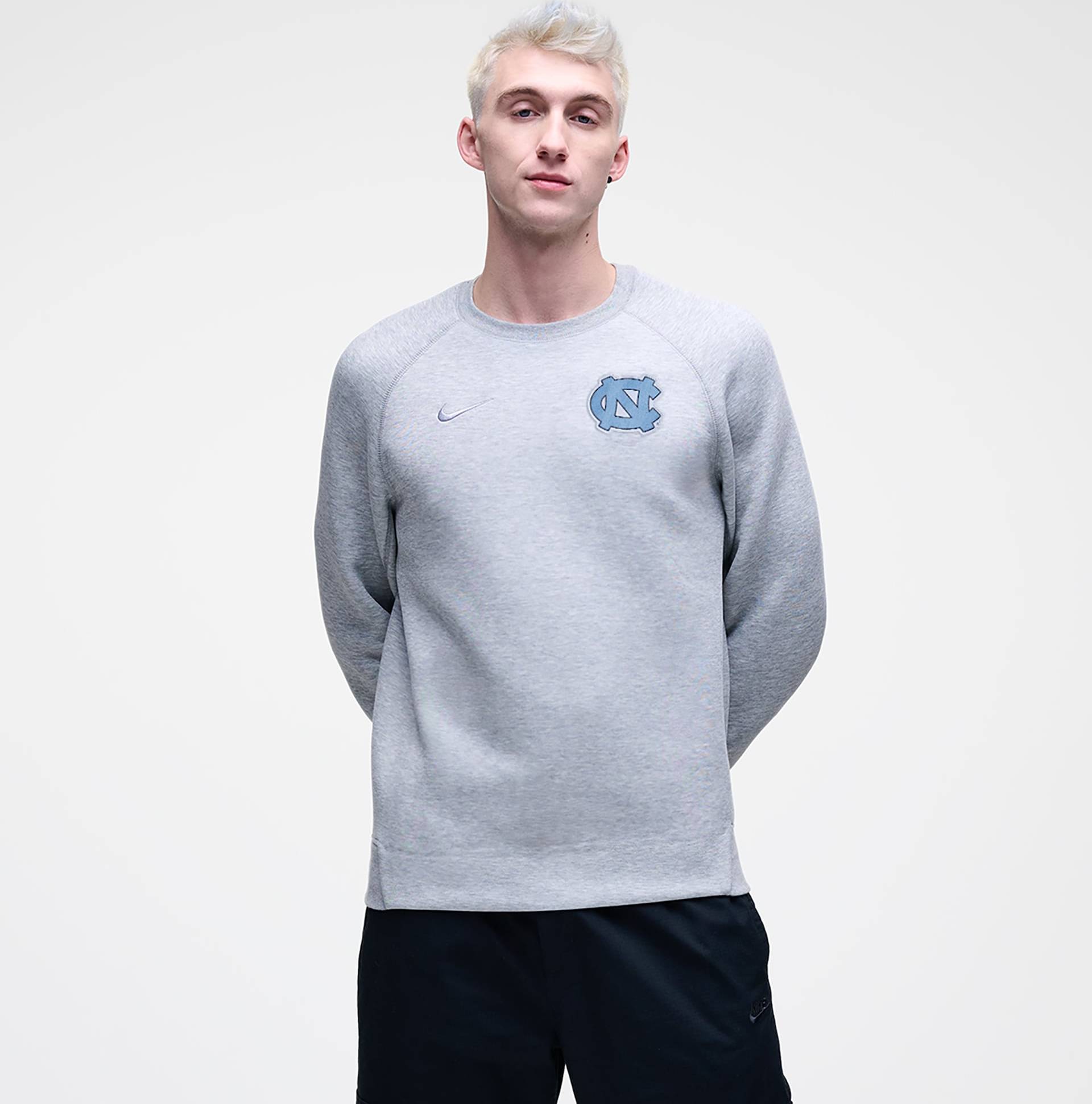 Nike Heather Tech Fleece Raglan Sweatshirt - Grey