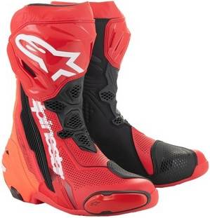 Alpinestars supertech r Alpinestars Supertech R Vented Boots - Red/Red Fluorescent