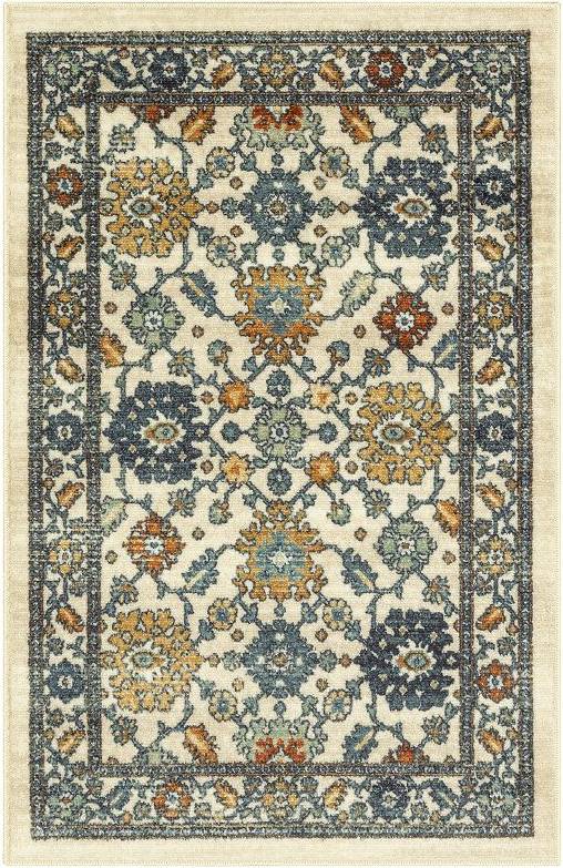 Maples Rugs Stella Floral Design Throw Area Rug Camel Team 20x"