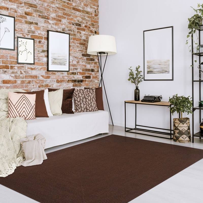 Superior Braided Reversible Area Rug Brown