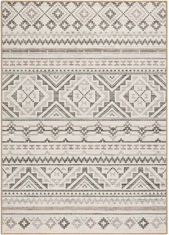 Modern Arches Machine Washable Rug Brown