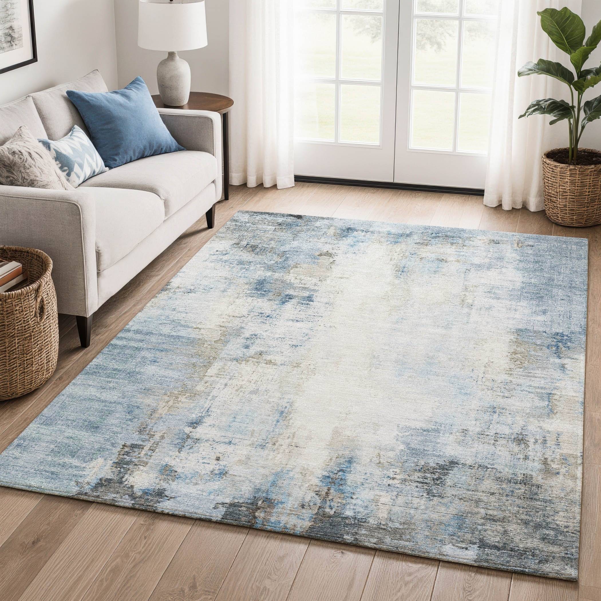 Addison Rugs Premium Washable Super Soft Abstract Monica Mayfield Rug Blue