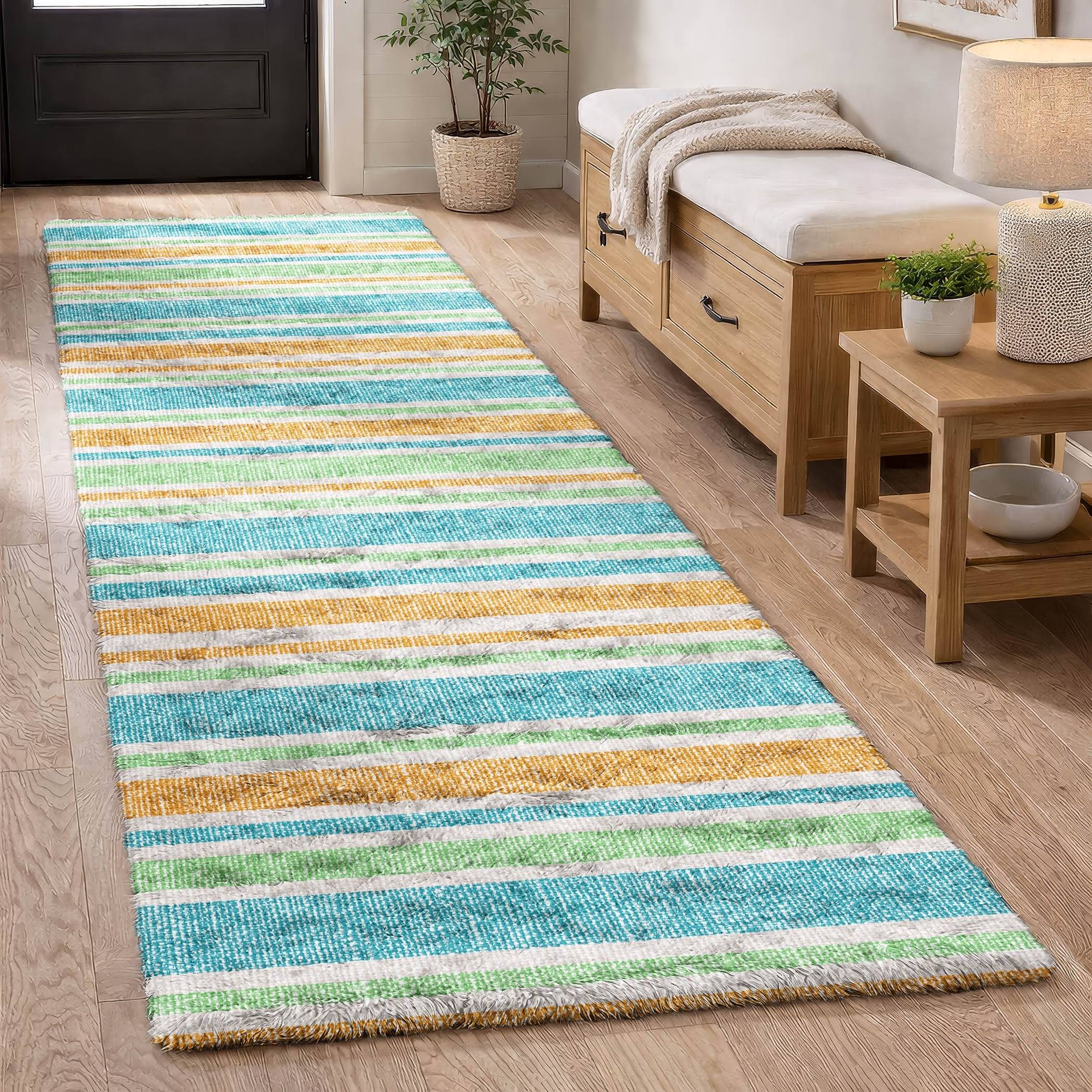 Addison Rugs Premium Washable Super Soft Nassau Stripe Dream Shag Rug