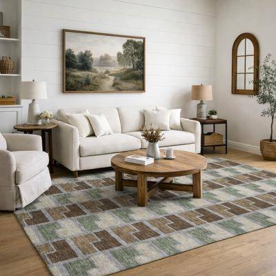 Addison Rugs Premium Washable Super Soft Modern Hoven Mayfield Rug Brown