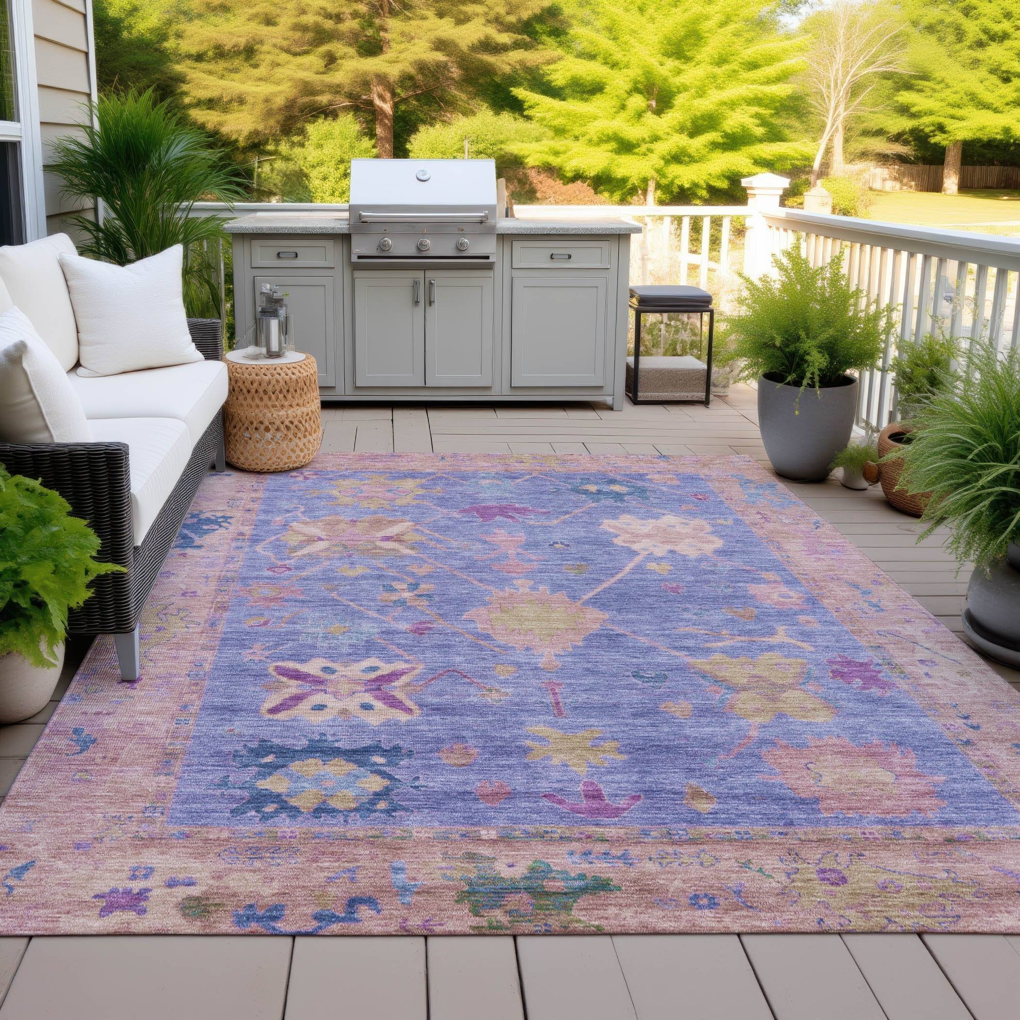 Addison Rugs Vintage Traditional Chantille Rug Purple