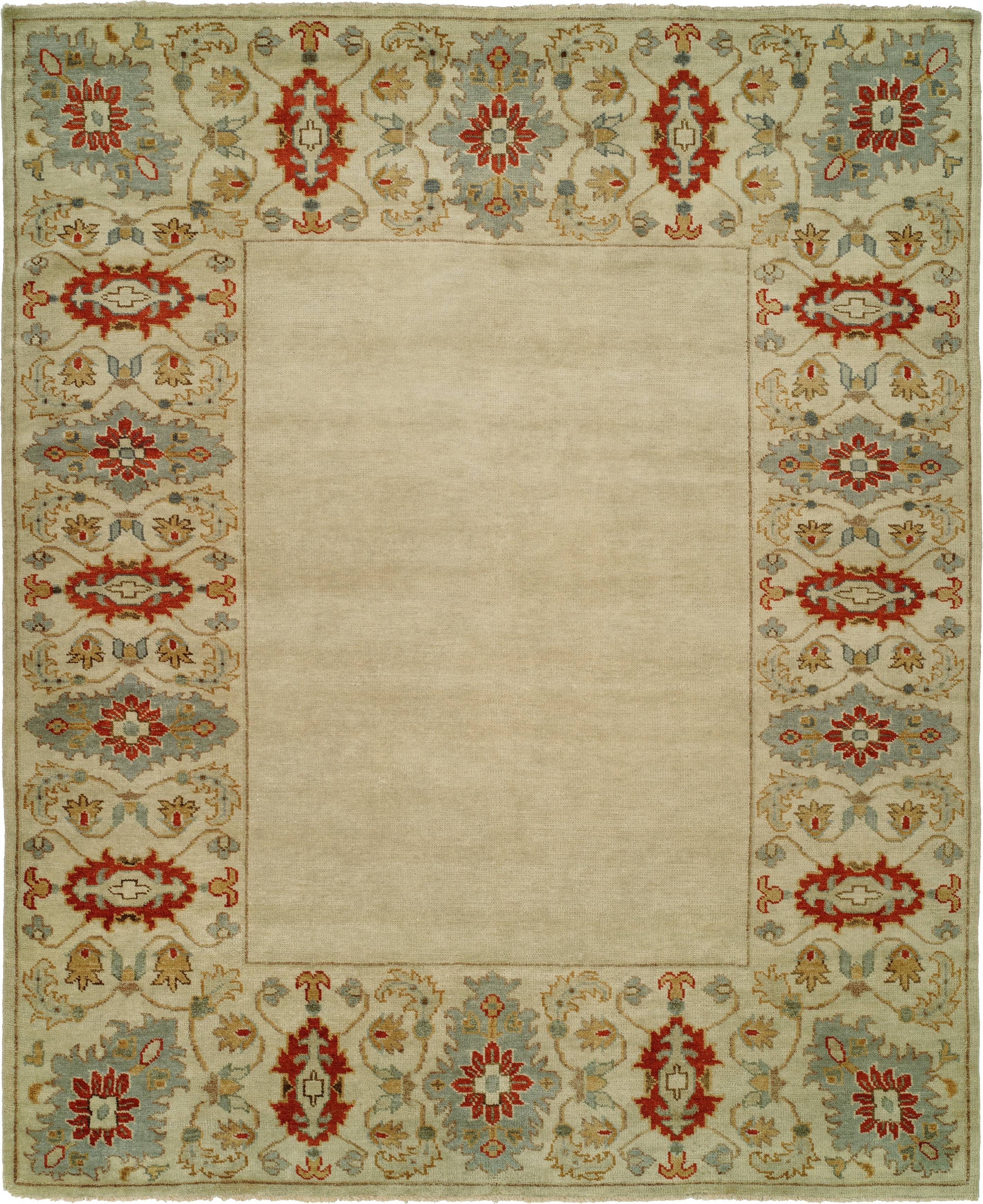 Transitional Hand-Knotted Wool Area Rug