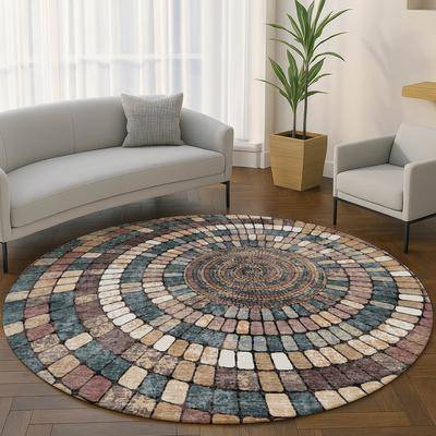 Addison Rugs Premium Washable Super Soft Contemporary Mosaic Mayfield Rug Copper