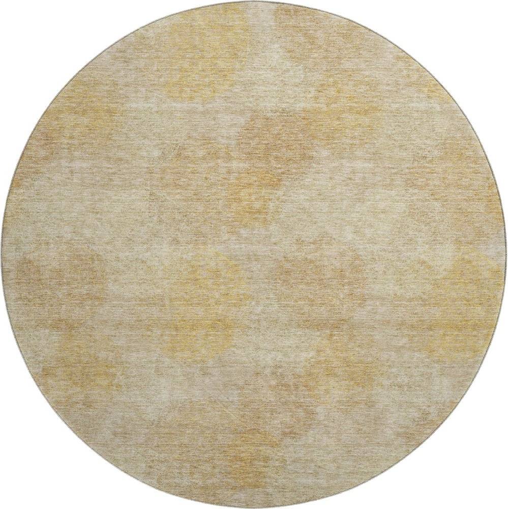 Addison Rugs Premium Washable Super Soft Modern Sphere Mayfield Round Rug 8' x 8' - Gold