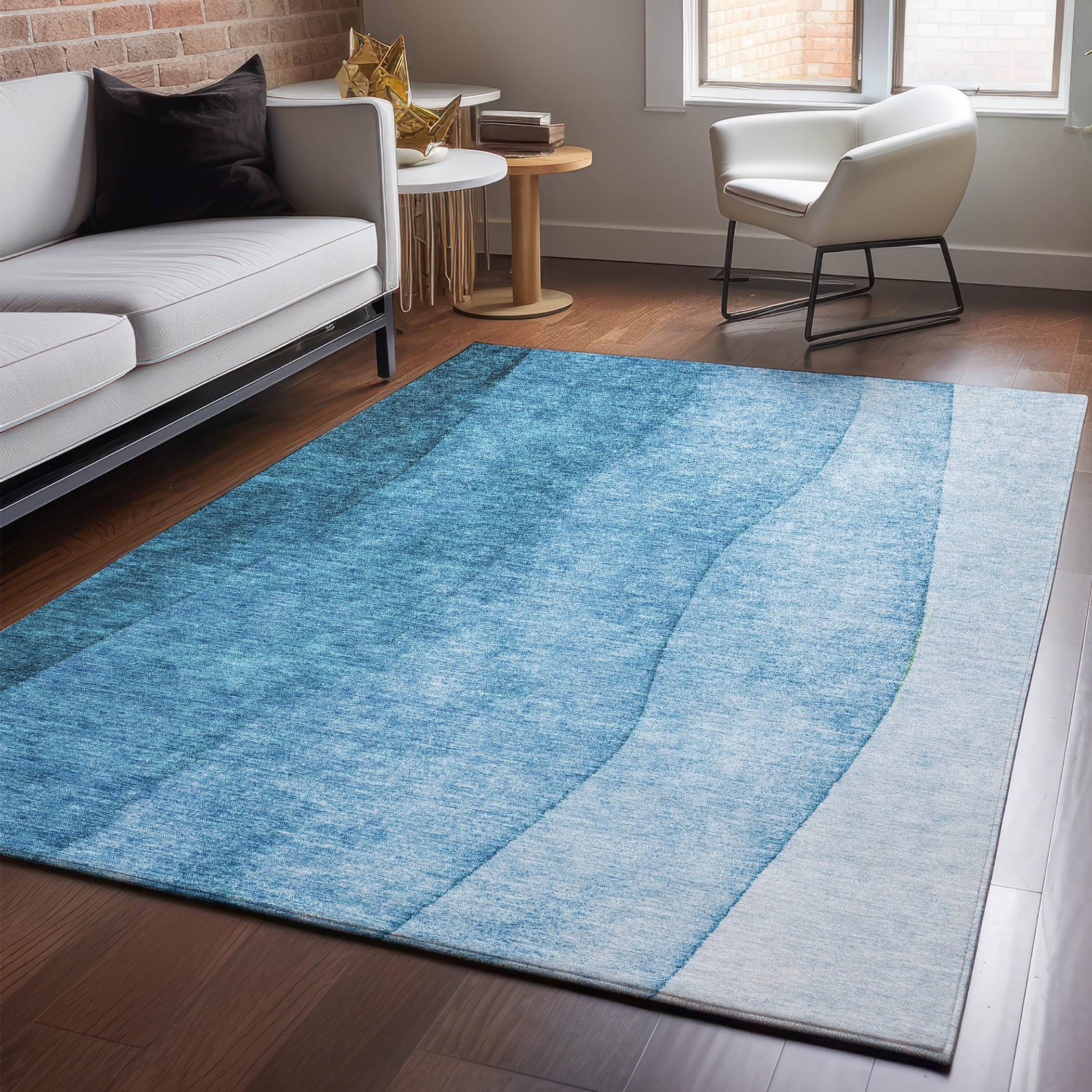 Addison Rugs Mayfield AMF625TE 3 x 5 ft Loomed Polyester Teal Rug Blue