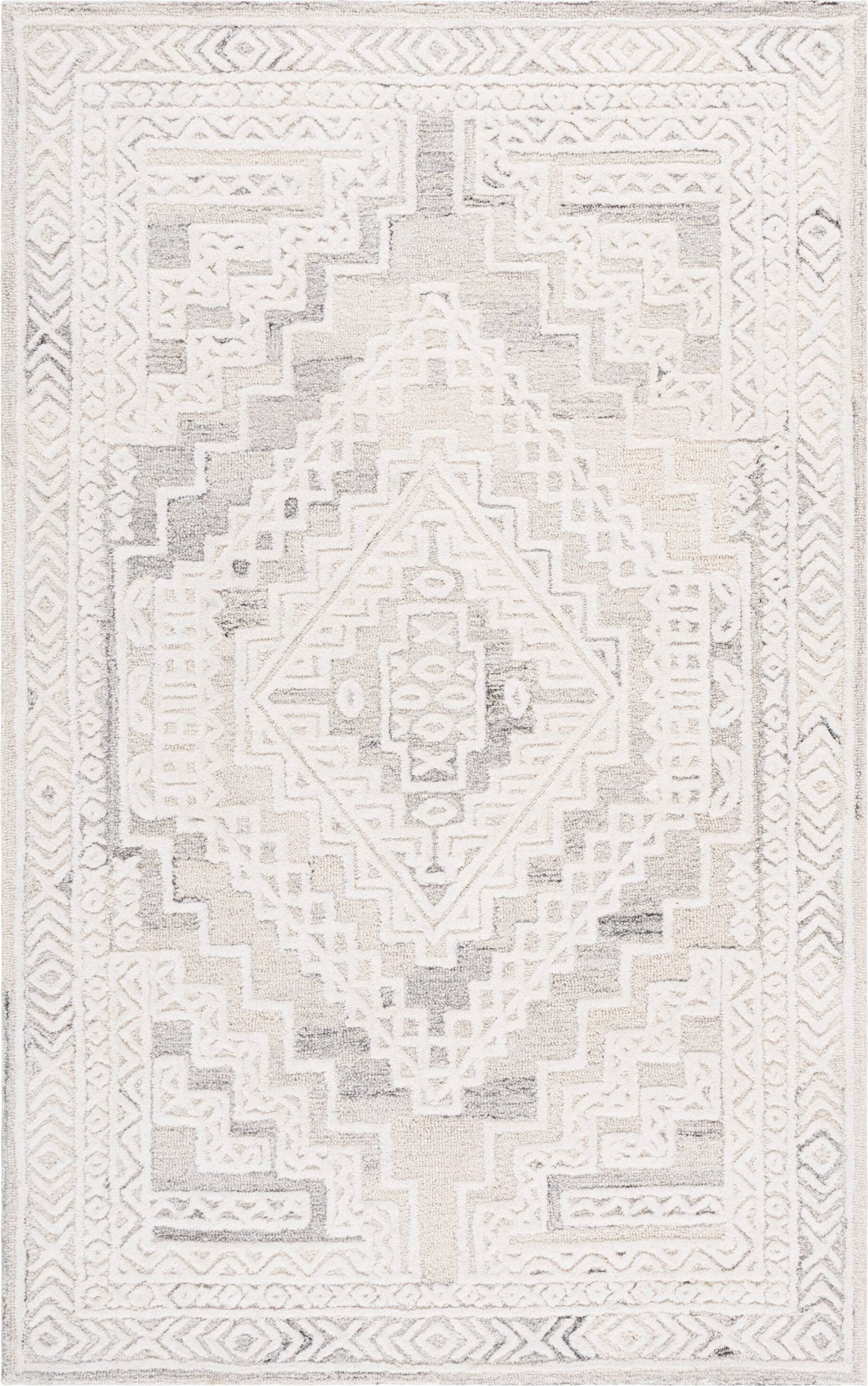 Safavieh Metro Light Gray Ivory Transitional Medium Rectangle Rug 5ft x 8ft