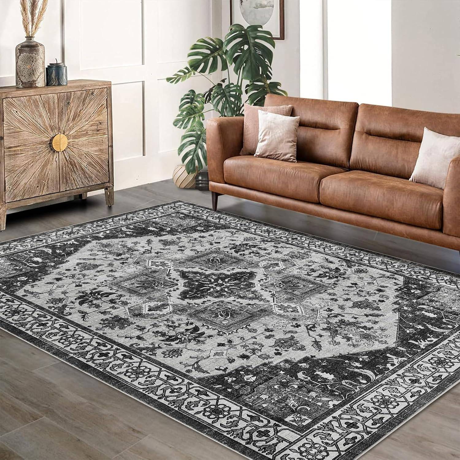 Machine washable area rugs Gaomon Area Rugs Machine Washable Runner Soft Accent Gray