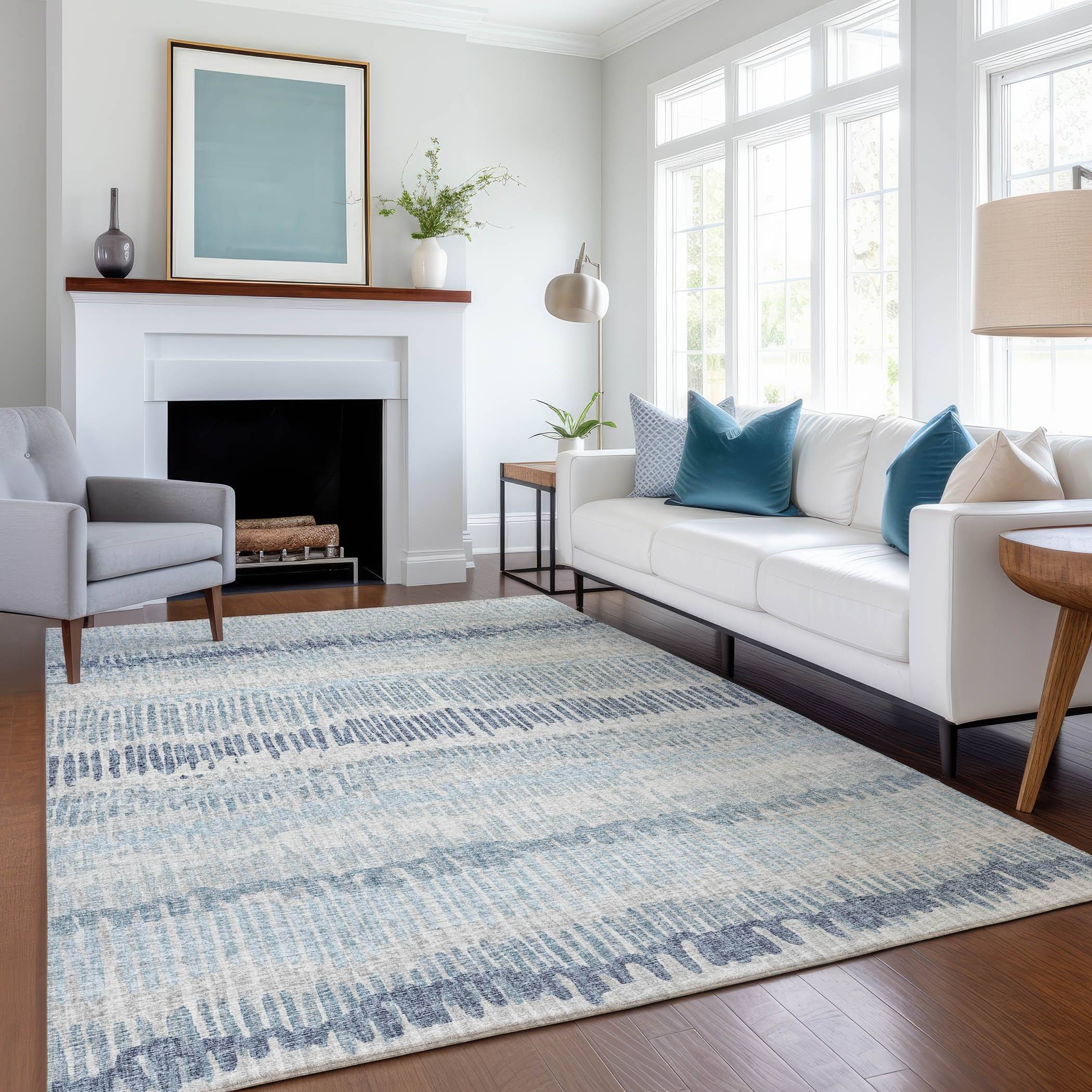 Addison Rugs Mayfield AMF37BL 10 x 14 ft Loomed Polyester Blue