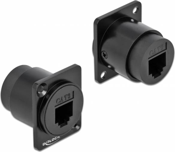 DeLock D-Type Module RJ45 Cat.5 Jack to Jack - Black