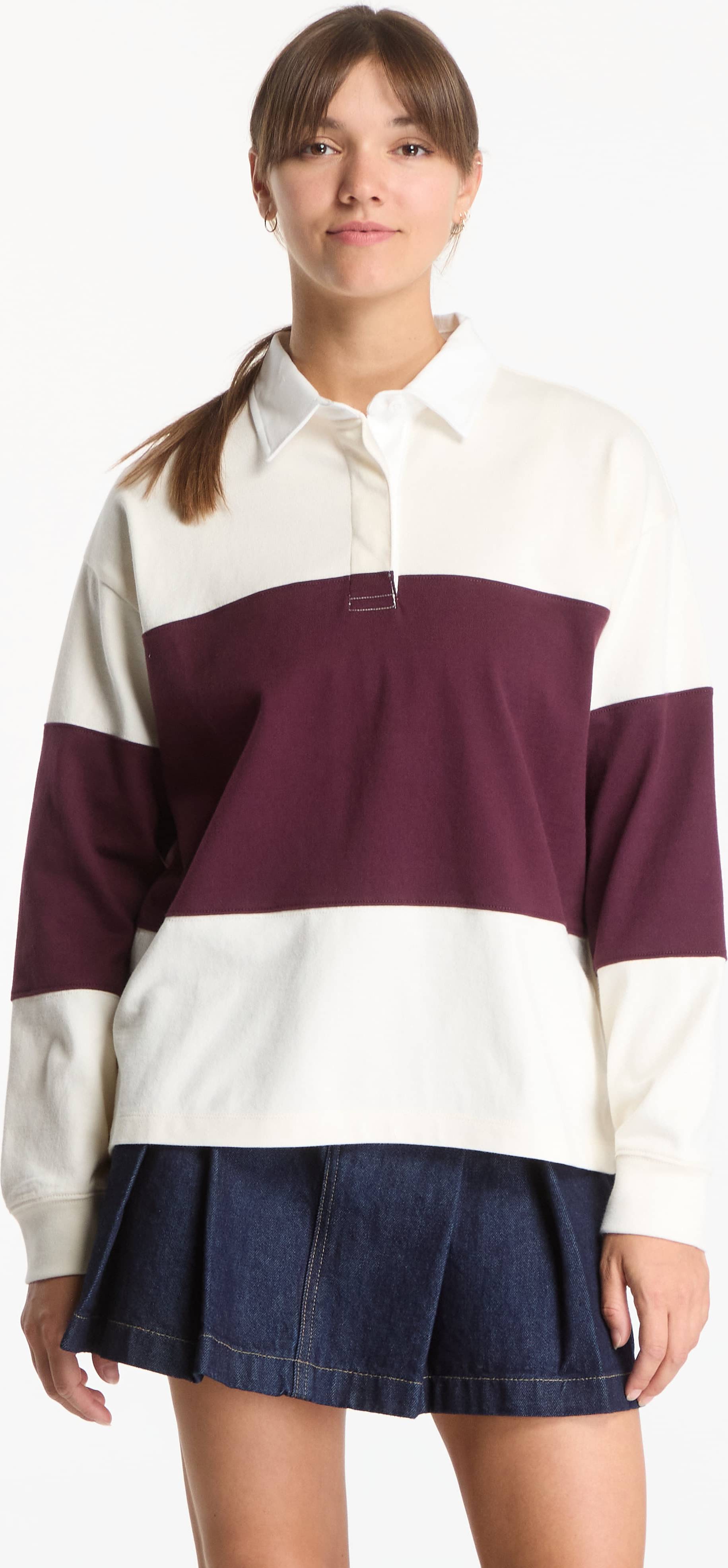 Gant Colorblocked Heavy Rugger - Burgundy