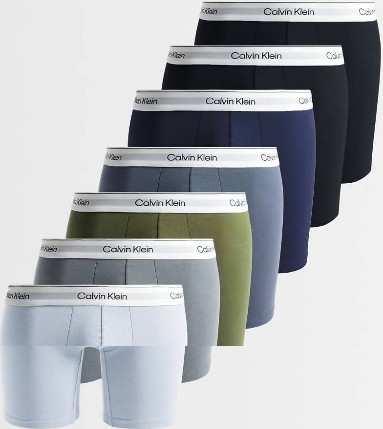 Calvin Klein Boxer Brief 7Pk Multi Patterned - Blue