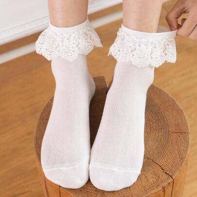 Shein Ruffle Trim Crew Socks