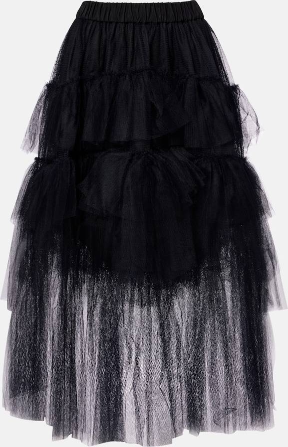 Simone Rocha Ruffled Tulle Midi Skirt