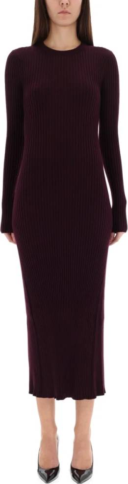 Open-Back Ribbed Dress - Purple