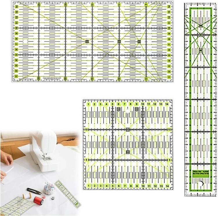 Sewing Tauoh 3PCS Transparent Sewing Rulers