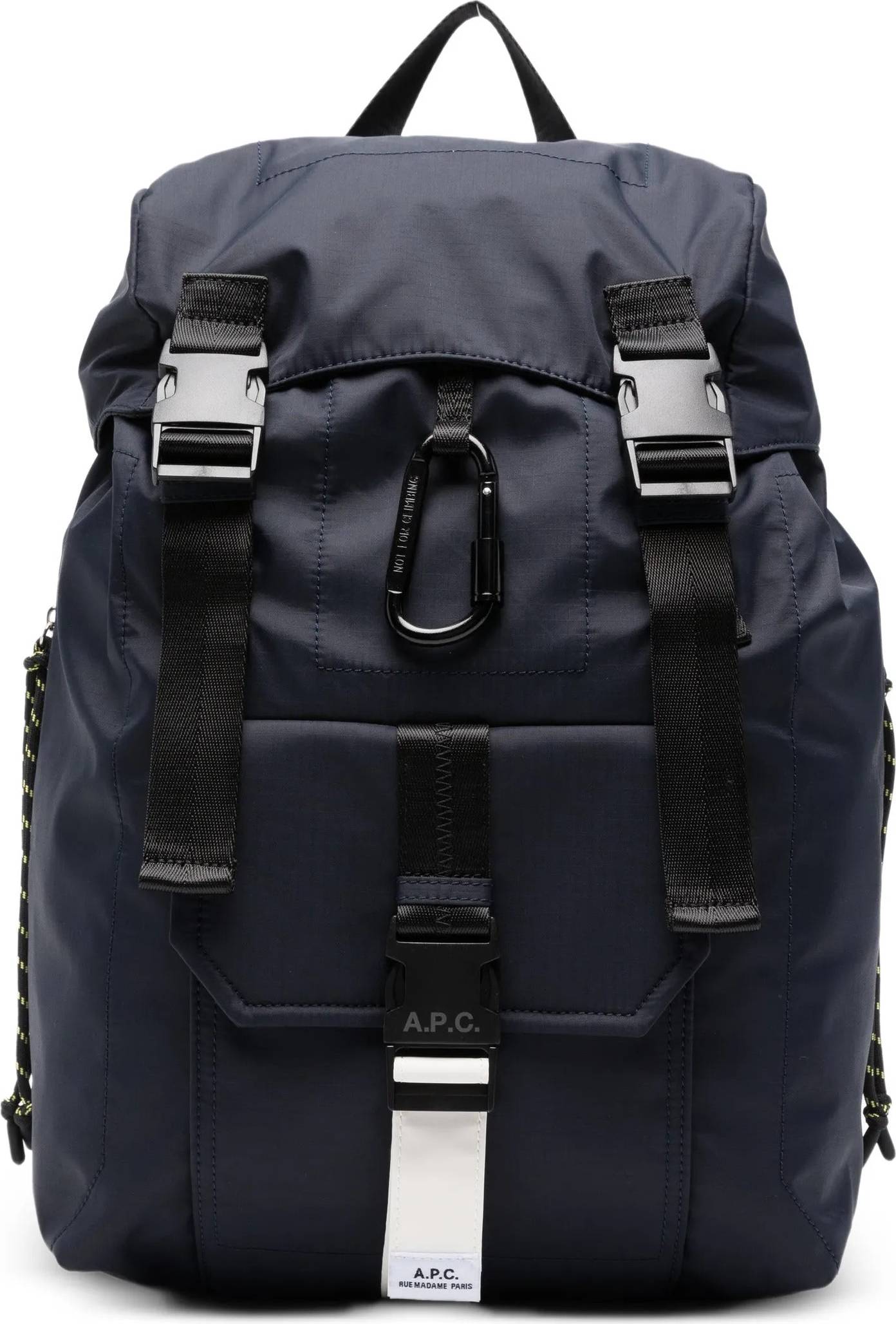 A.P.C. Nylon Mini Utility Bag Double Buckle Closure Rope Drawstrings - Blu