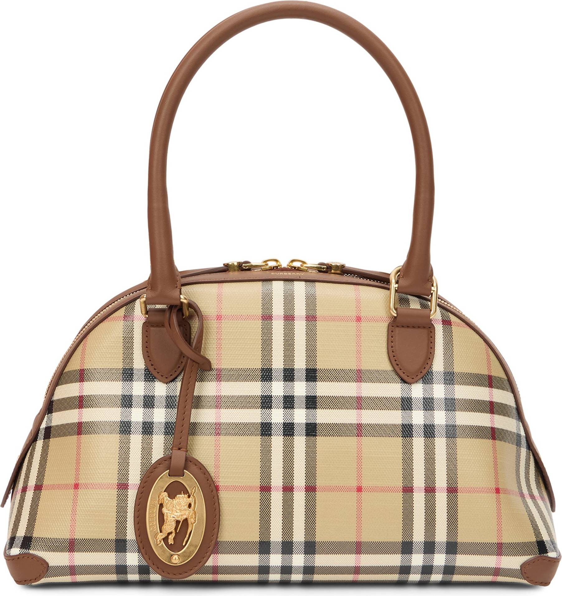 Burberry Primrose Handbag Iconic Check Pattern - Beige