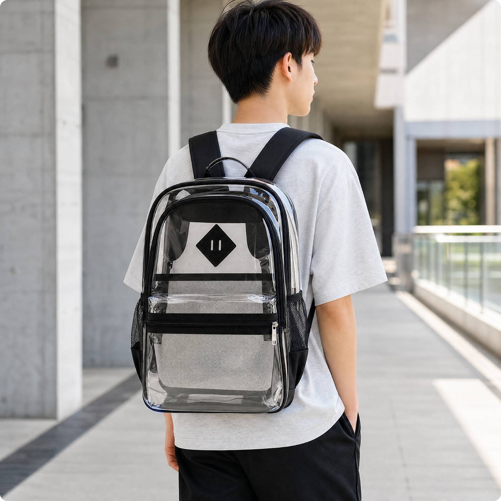 Transparent Pvc Backpack Water-resistant