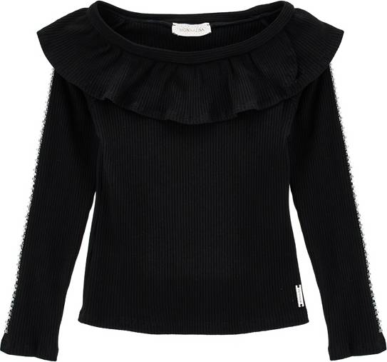 Monnalisa Ruffle And Pearl Sweater