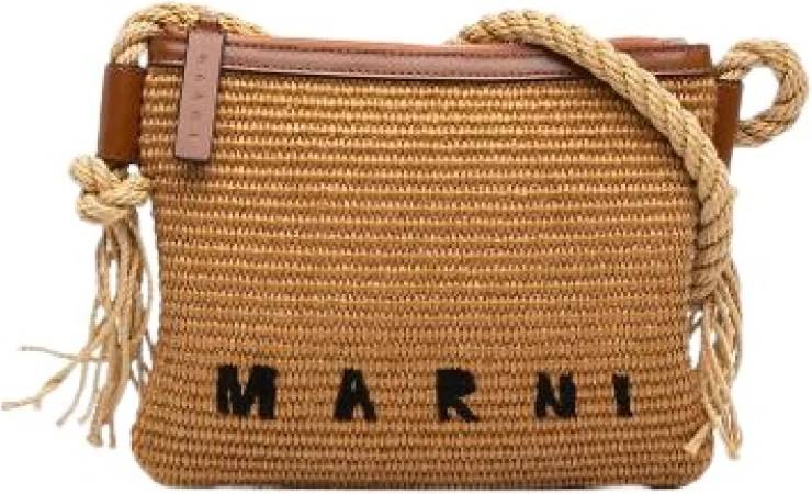Marni Raffia Crossbody Bag - Brun