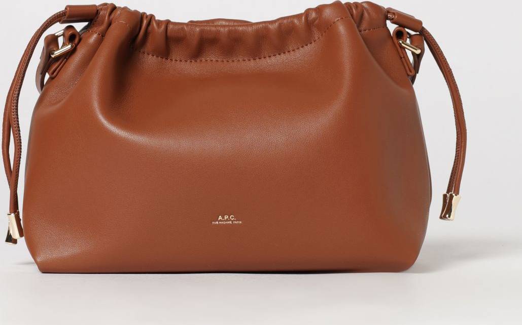 A.P.C. Ninon Bucket Bag with Drawstring Closure Adjustable Strap - Hazel