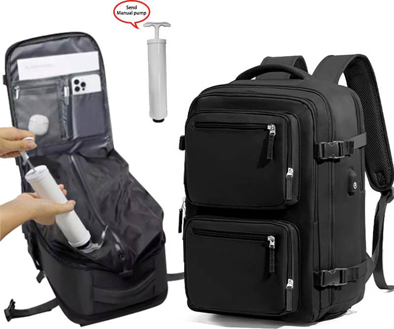 Large travel backpack Temu Vacuum Compressible Travel Backpack Large Capacity Expandable Design