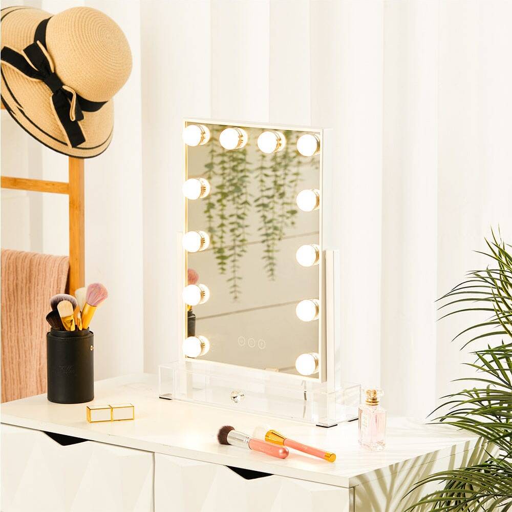 Rectangular Hollywood Makeup Vanity Mirror with LED Lights