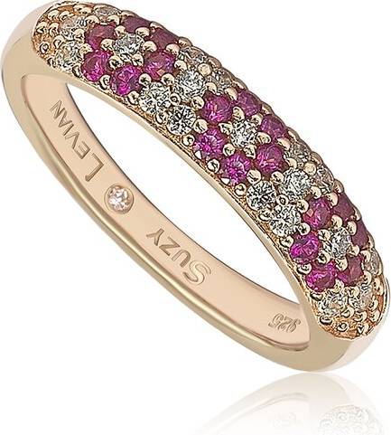 Suzy Levian Silver Cz Stackable Ring