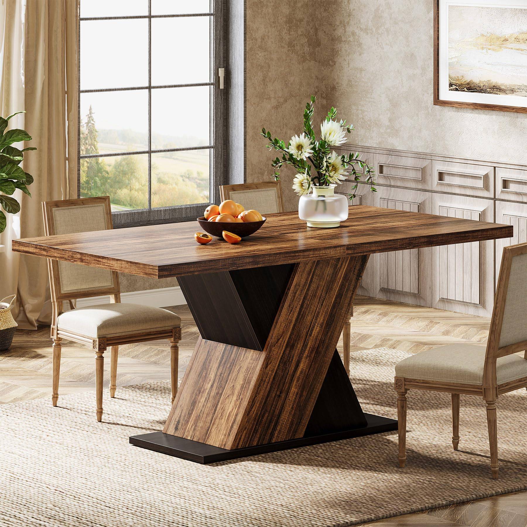 Tribesigns 55 Inch Farmhouse Dining Table Dining Table