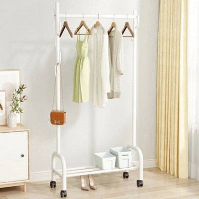 B&Q White Clothes Rail Rack Garment Hanging Display Stand Clothes Rack