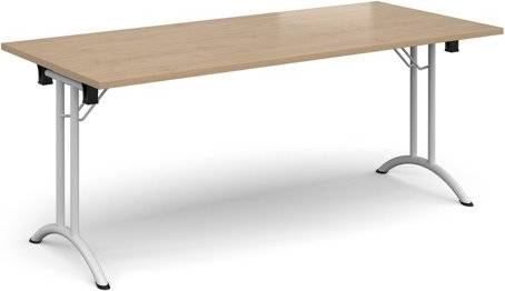 Dams Rectangular Folding Leg Table With White Legs Table