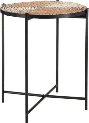 B&Q Metal Side End Rattan Tray Table Table
