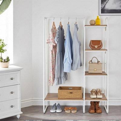 B&Q Natural Wood Clothes Rail Rack Clothes Rack
