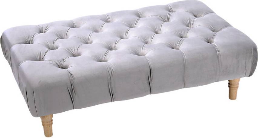 ExtraStar Vintage Button Tufted Rectangular Velvet Footstool Stool