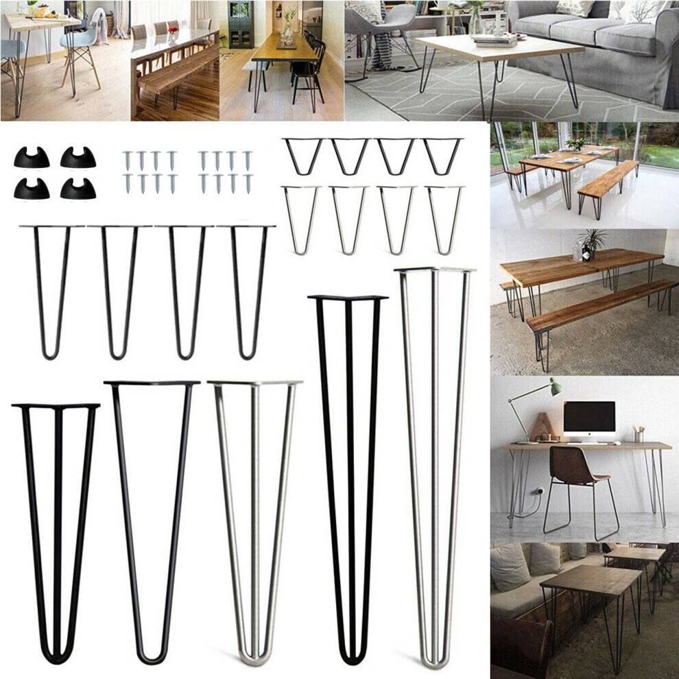 YouseaHome 10 Inch 2 Rods Black Table Legs 4pcs Table Leg 2pcs